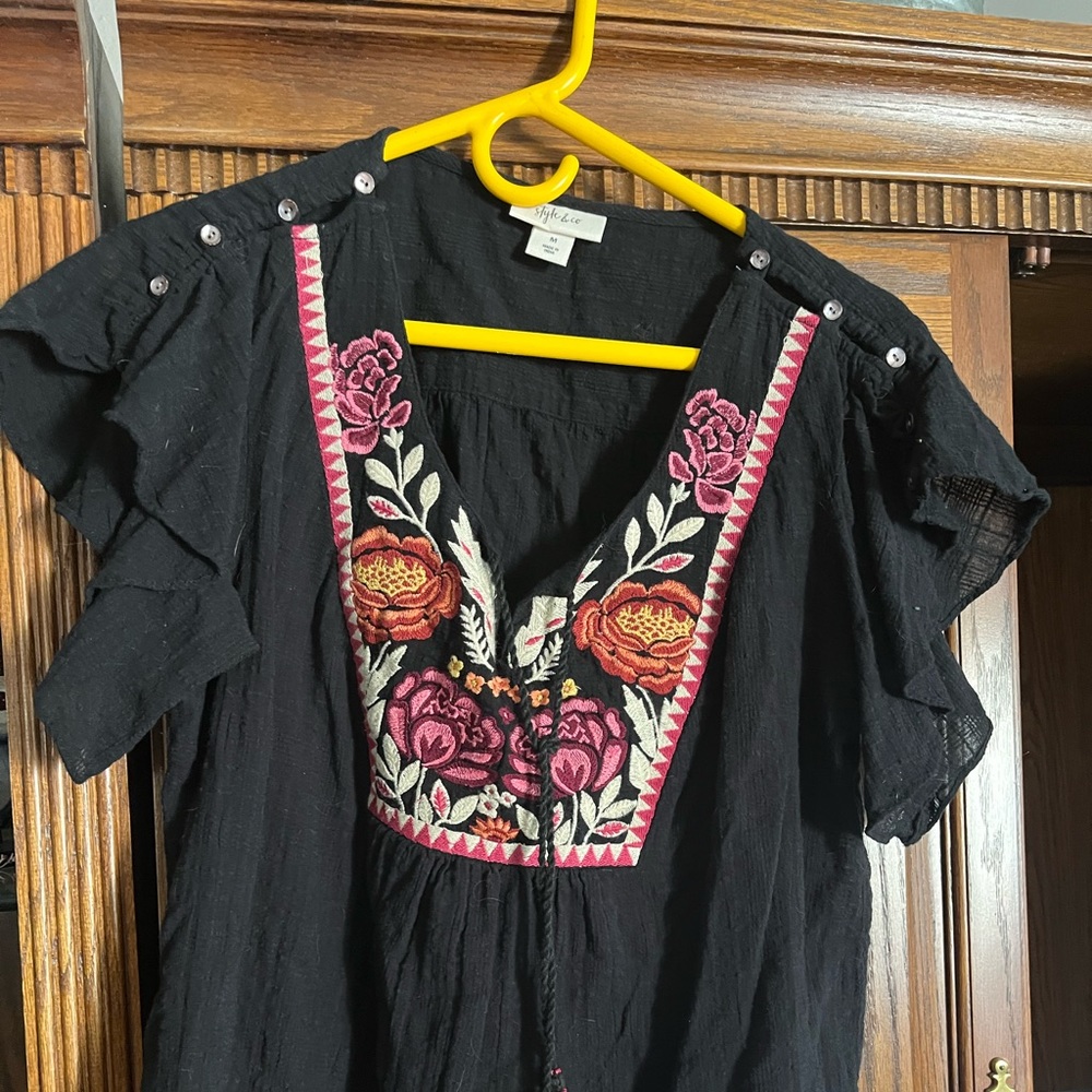 Black cotton blouse